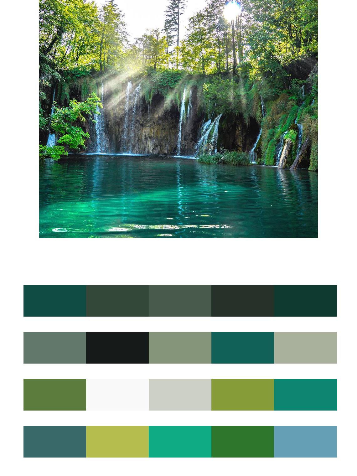 хорватские озера цвета